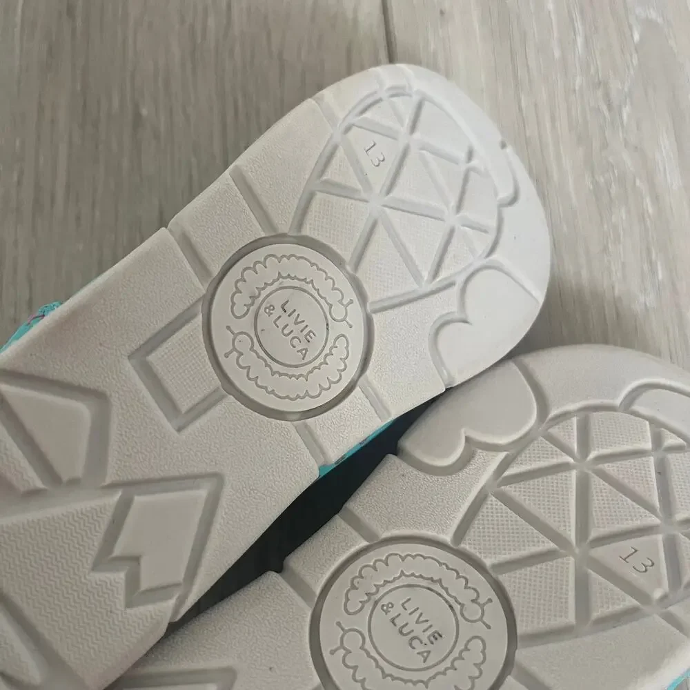 Livie & Luca Kaboodle 'Versy' Little Girls Size 13 Slip On Sneaker Shoe Aqua Dot